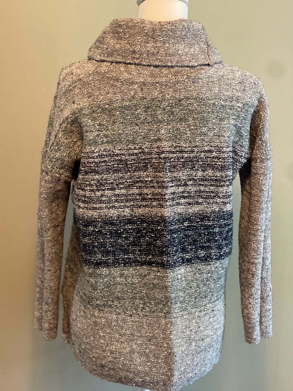 J.Jill Cozy Marled Stripe Cowl Neck Pullover‎ Sweater Sz.S - Picture 2 of 7